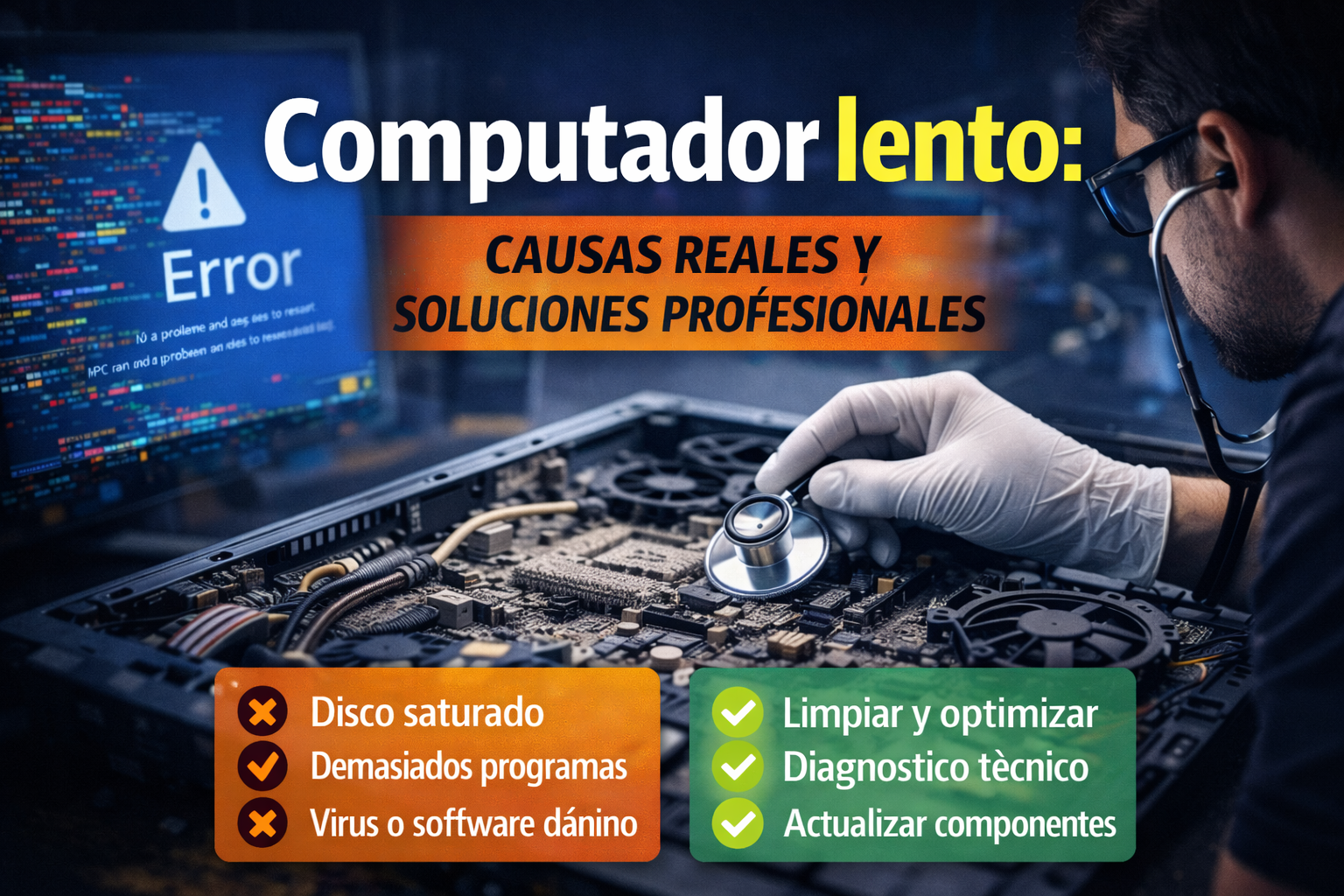 Computador Lento: Causas Reales y Soluciones que Funcionan